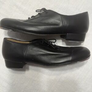 BLOCH Men's Techno Tap Shoes Black Leather Upper/sole Size 10.5 Oxford Lace up